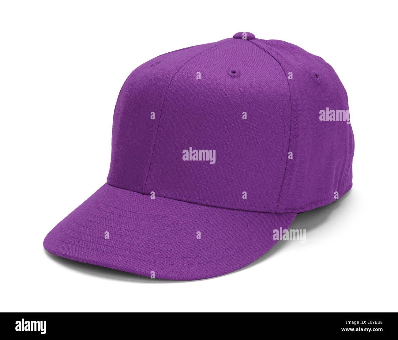 Purple Baseball Hat With Copy Space Isolated on White Background. Stock Photo