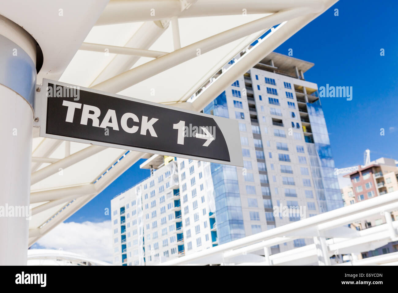 Contemporary platforms of historical Union Station in Denver, Colorado