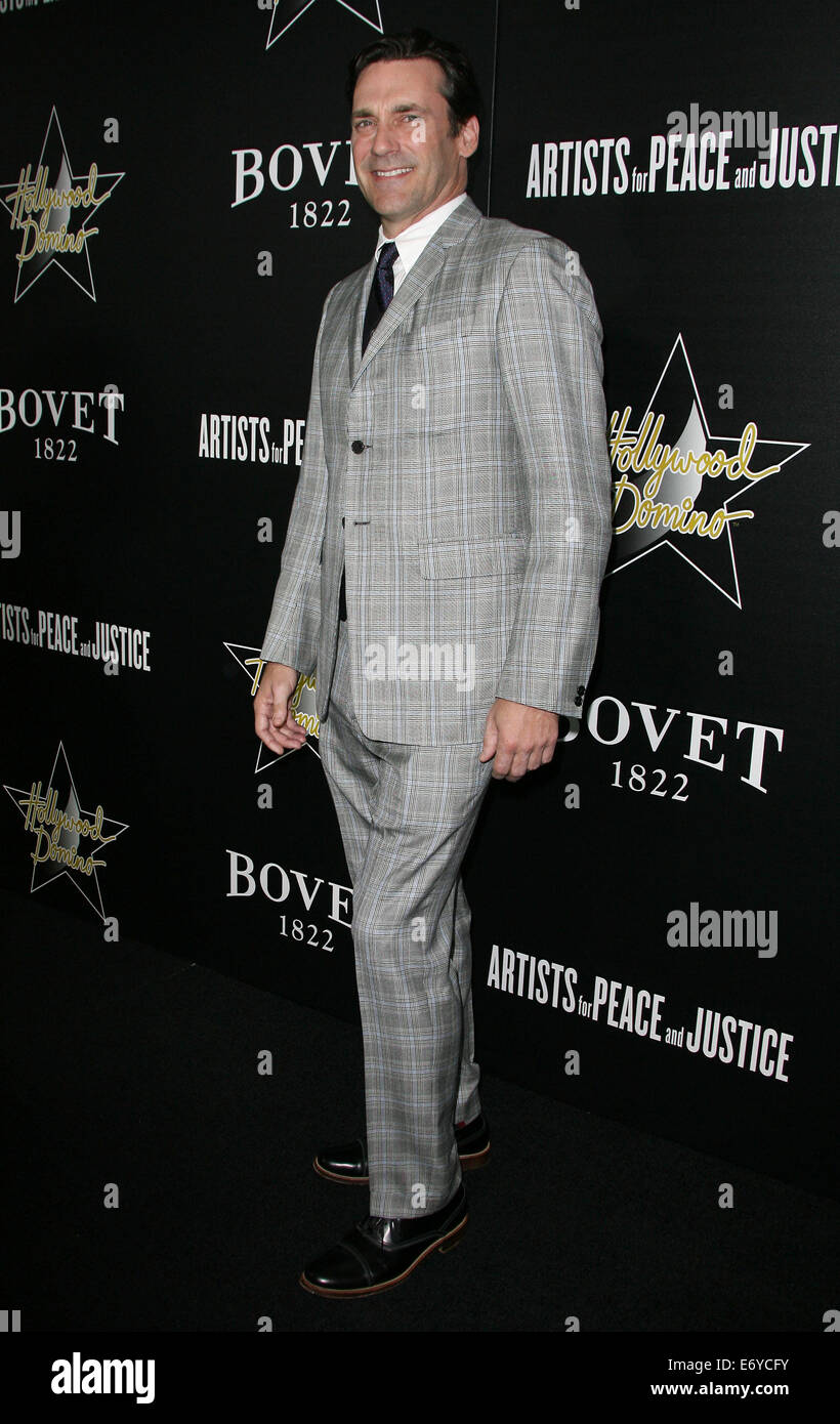 7th Annual Hollywood Domino & Bovet 1822 Gala held at Sunset Tower Hotel - Arrivals  Featuring: Jon Hamm Where: Los Angeles, California, United States When: 27 Feb 2014 Stock Photo