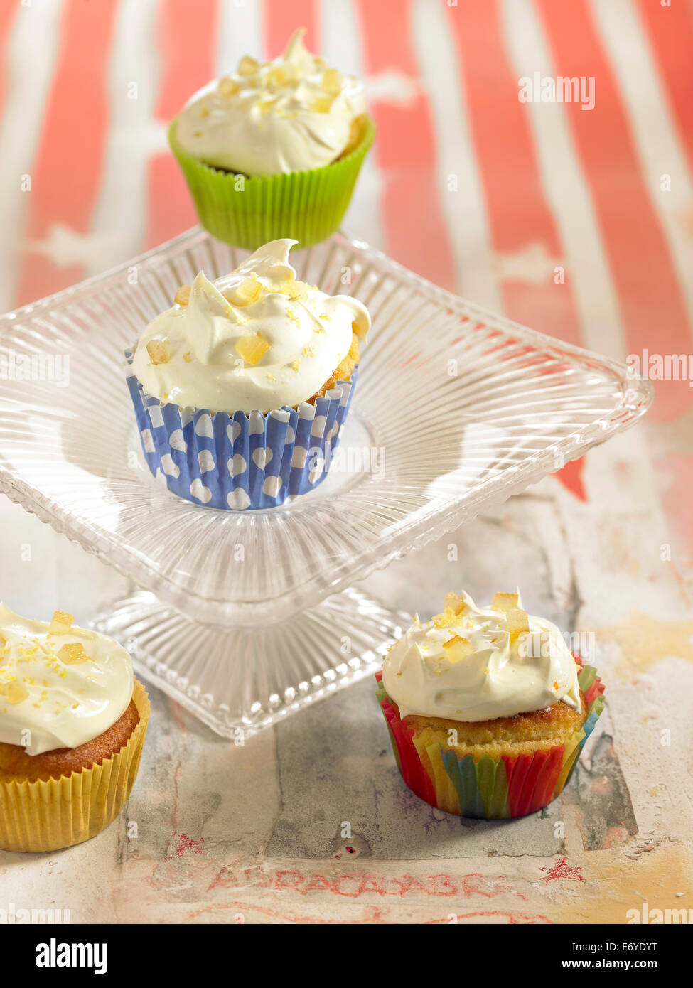 Lemon cupcakes Stock Photo