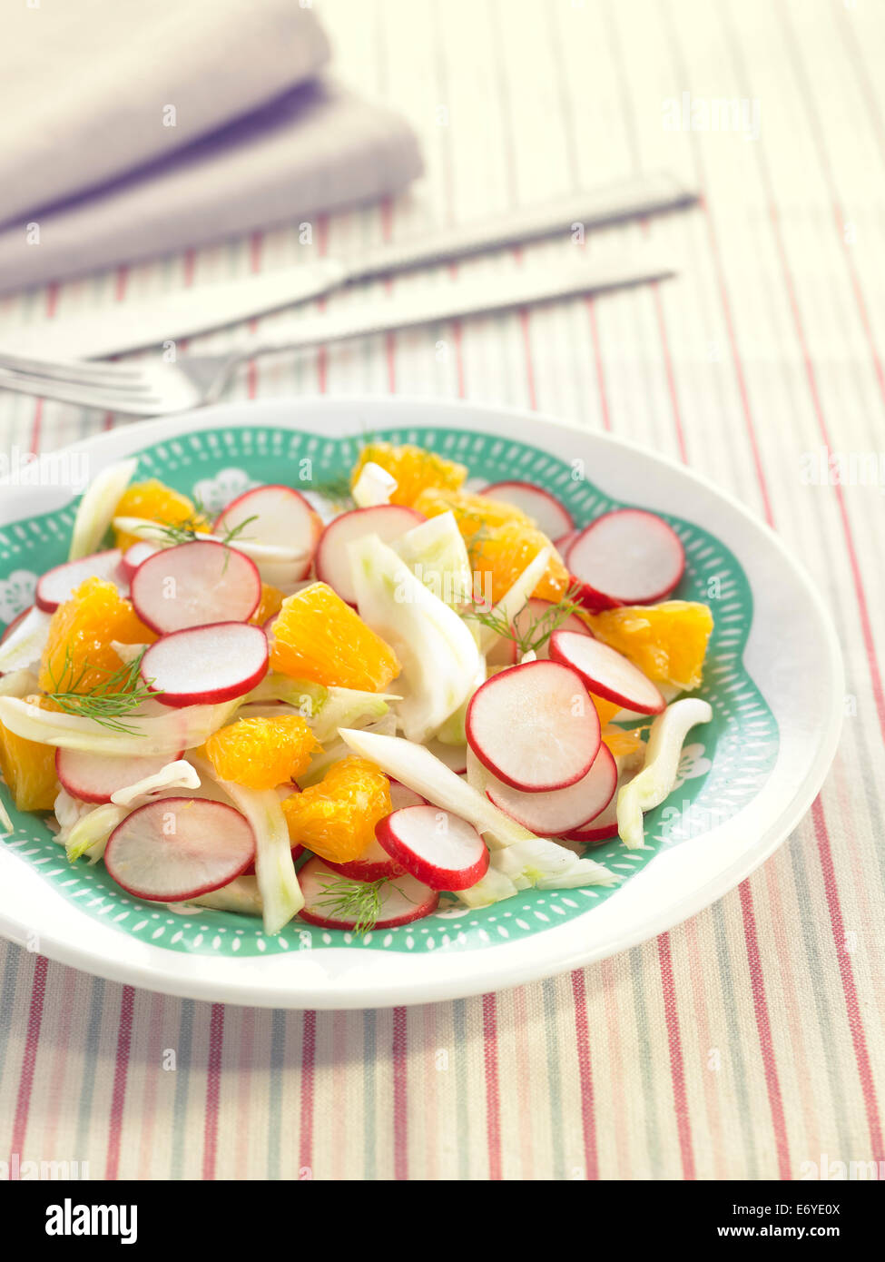 Fennel, radish and orange salad Stock Photo Alamy