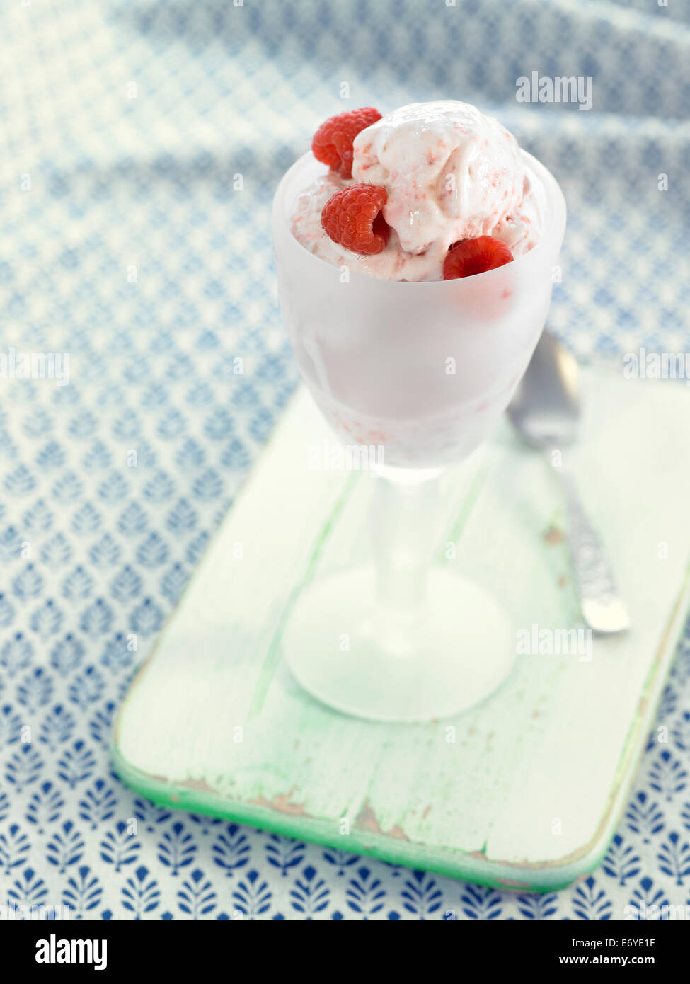 Raspberry ice cream Stock Photo