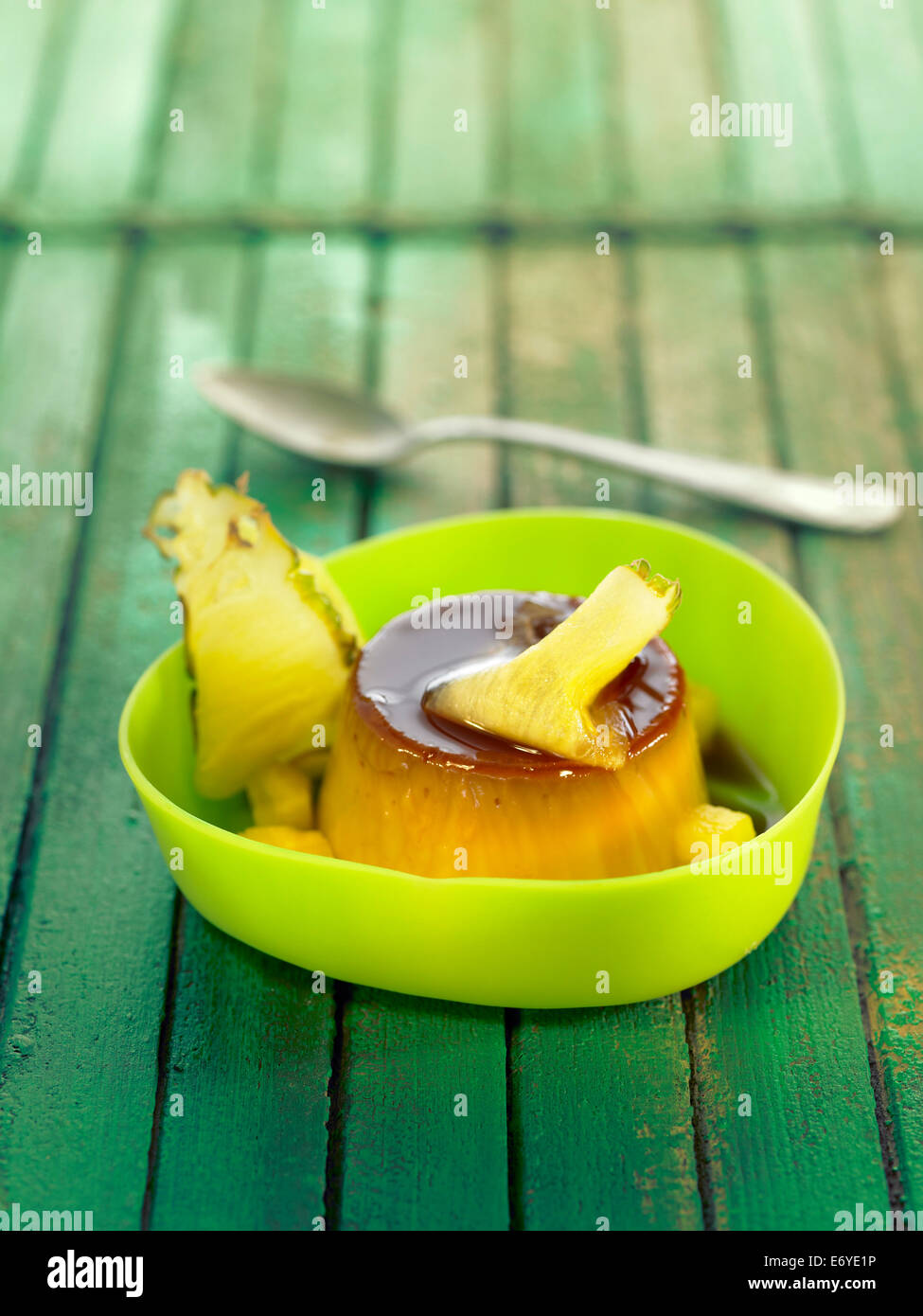 Pineapple creme caramel Stock Photo