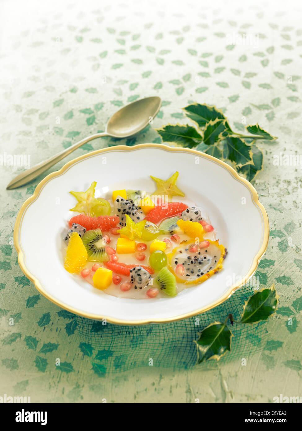 Exotic fruit salad Stock Photo