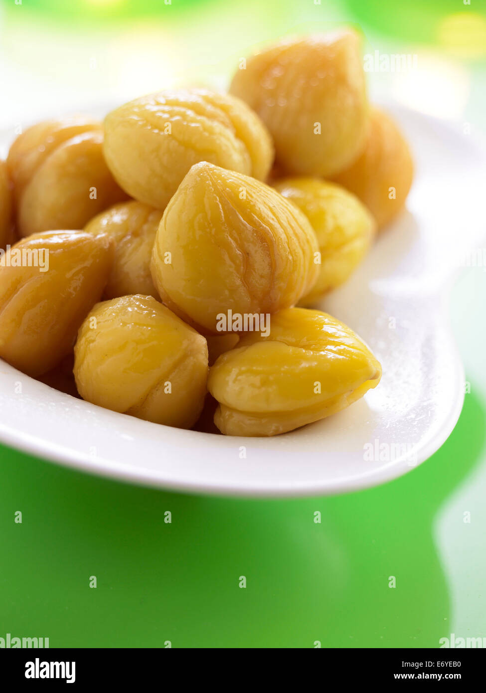 Peeled chestnuts Stock Photo