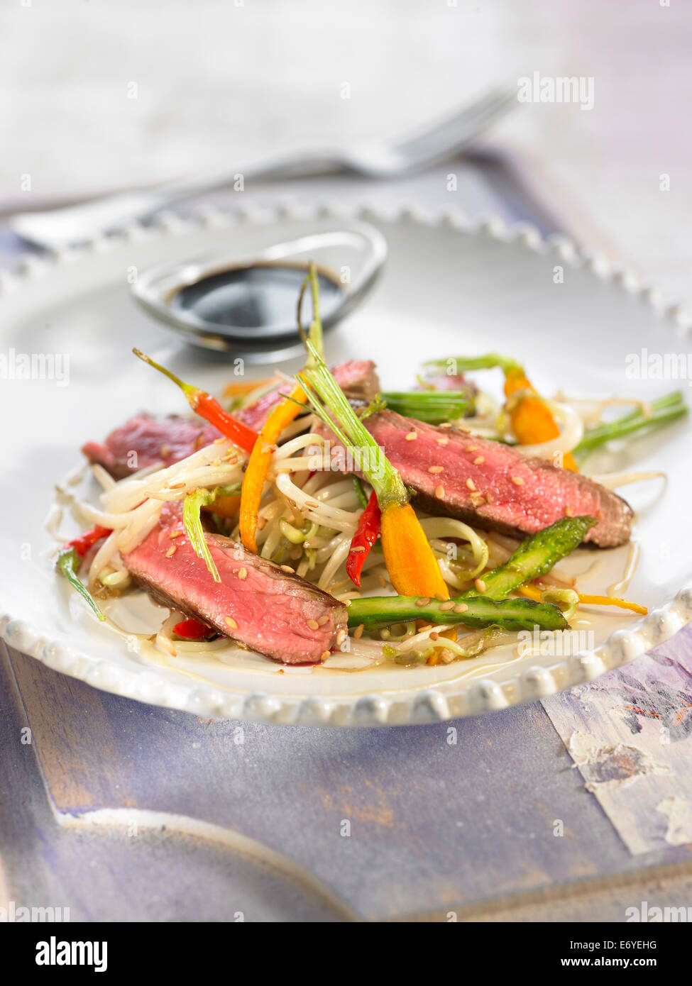 Asian-style beef fillet Stock Photo