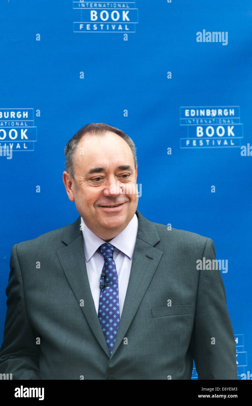 Former Scotland First Minister, Alex Salmond, attending the Edinburgh International Book Festival. Stock Photo