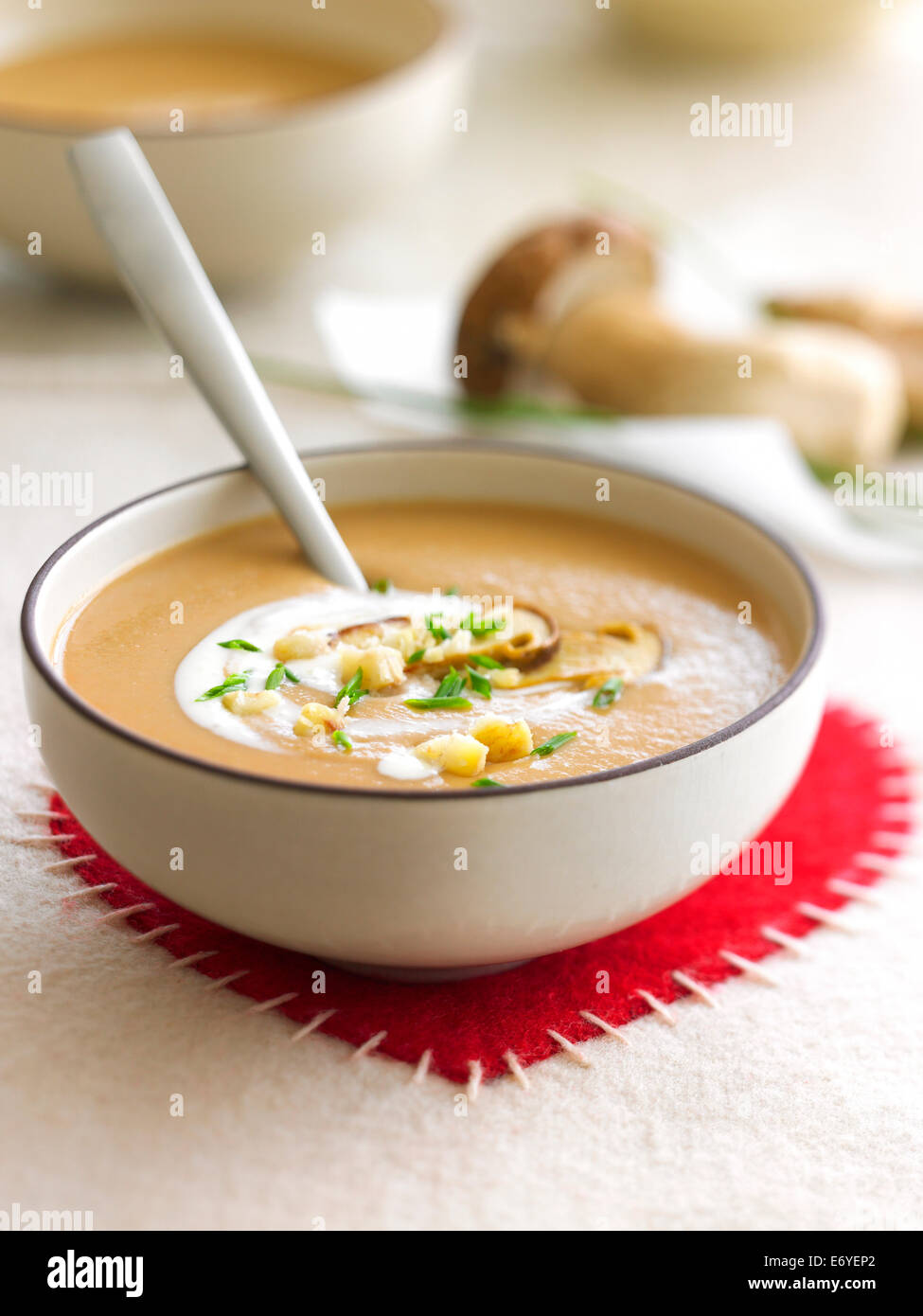 Cream of chestnut soup Stock Photo Alamy
