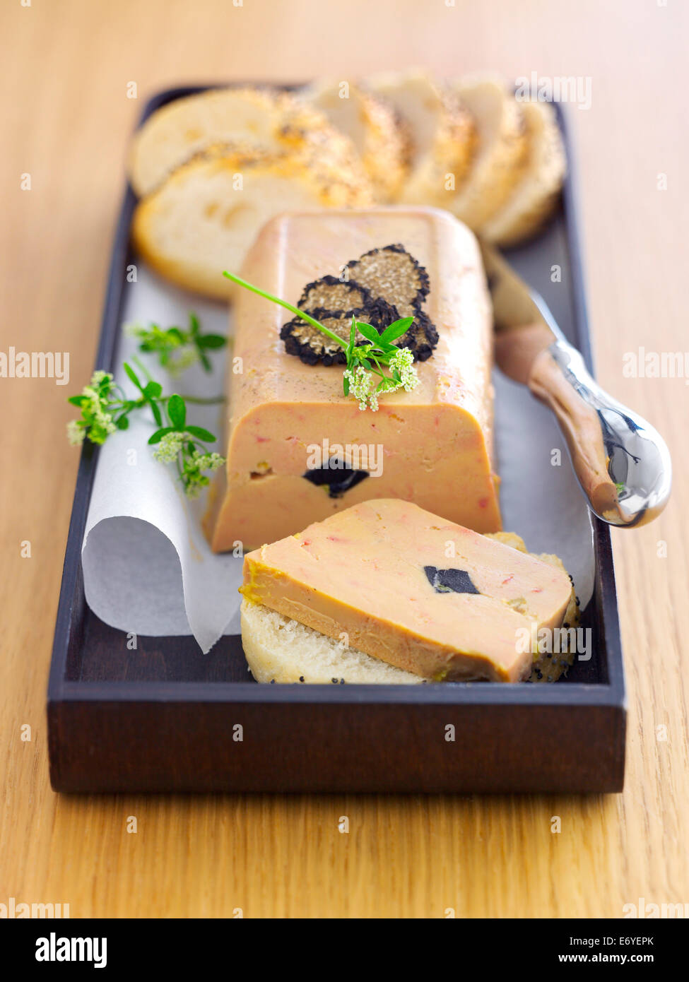 Foie Gras Terrine With Truffles Stock Photo Alamy