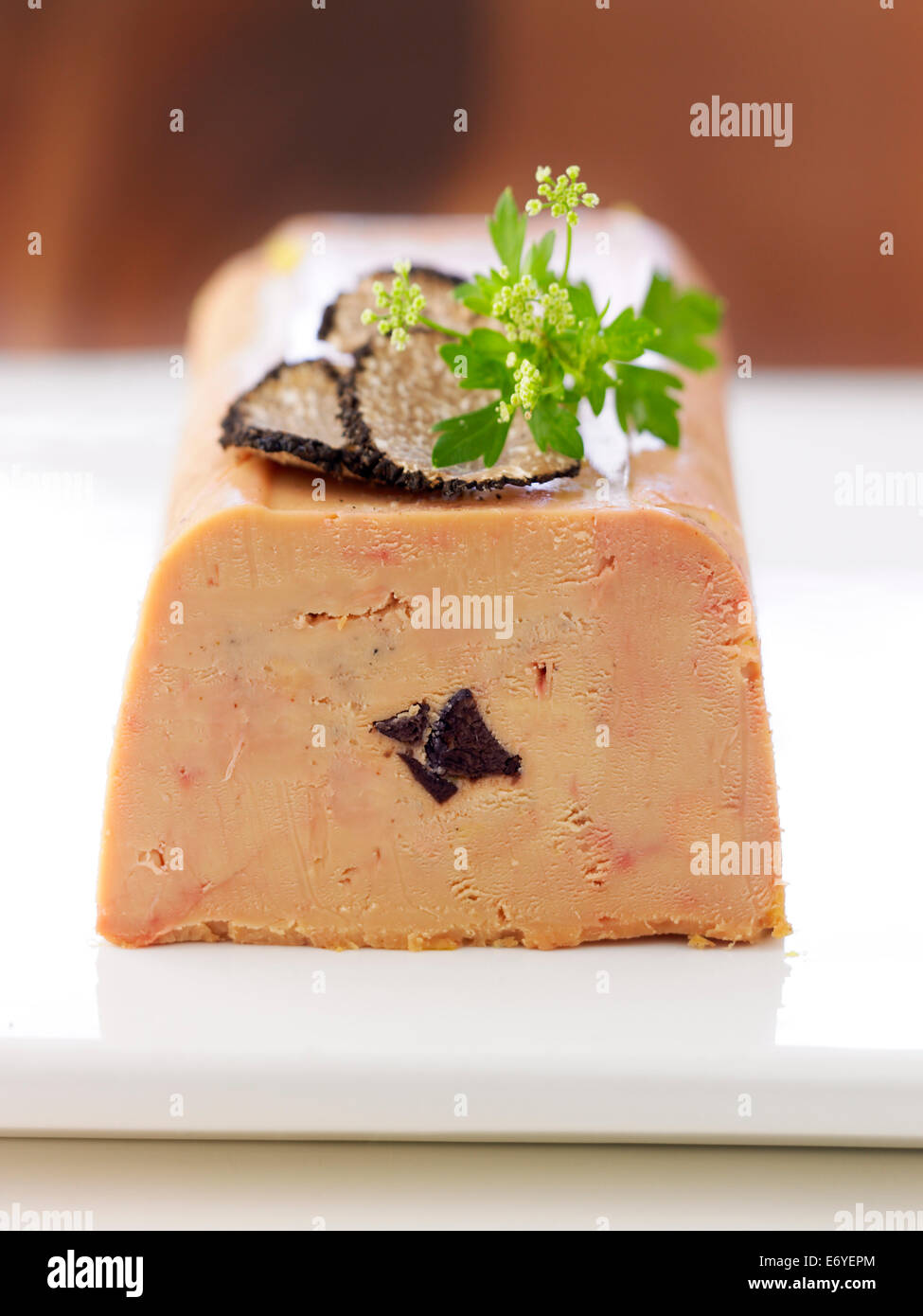 Foie Gras Terrine With Truffles Stock Photo Alamy
