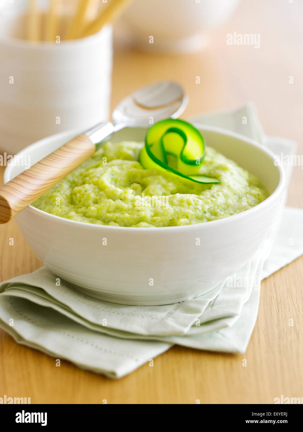 Pureed zucchinis Stock Photo