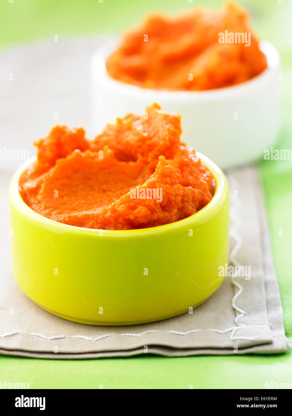 Pureed carrots Stock Photo