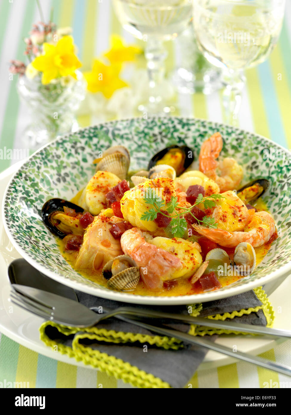Spanish seafood Blanquette Stock Photo