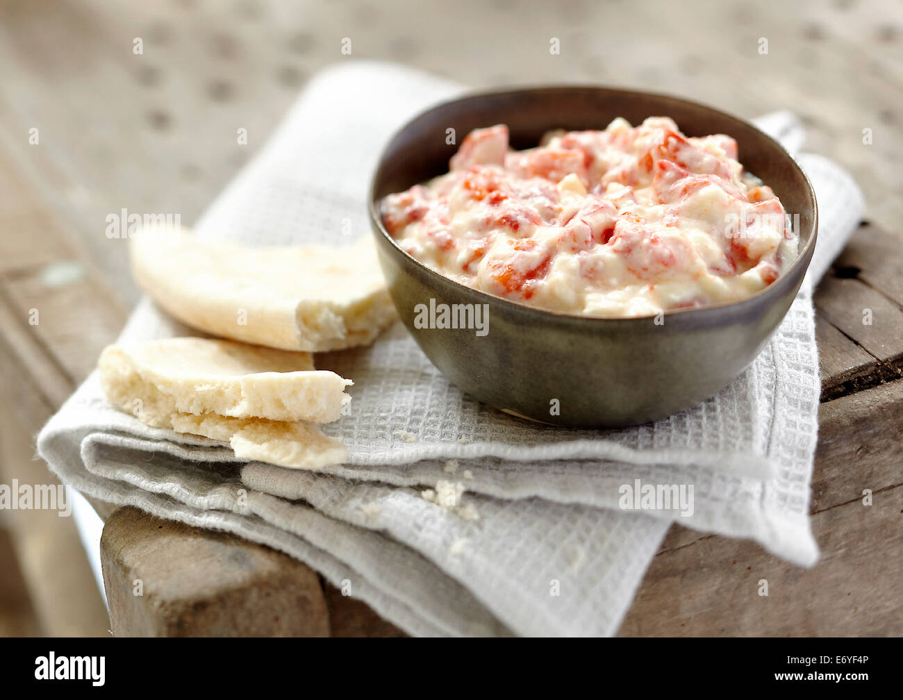 Ktipiti with red peppers Stock Photo
