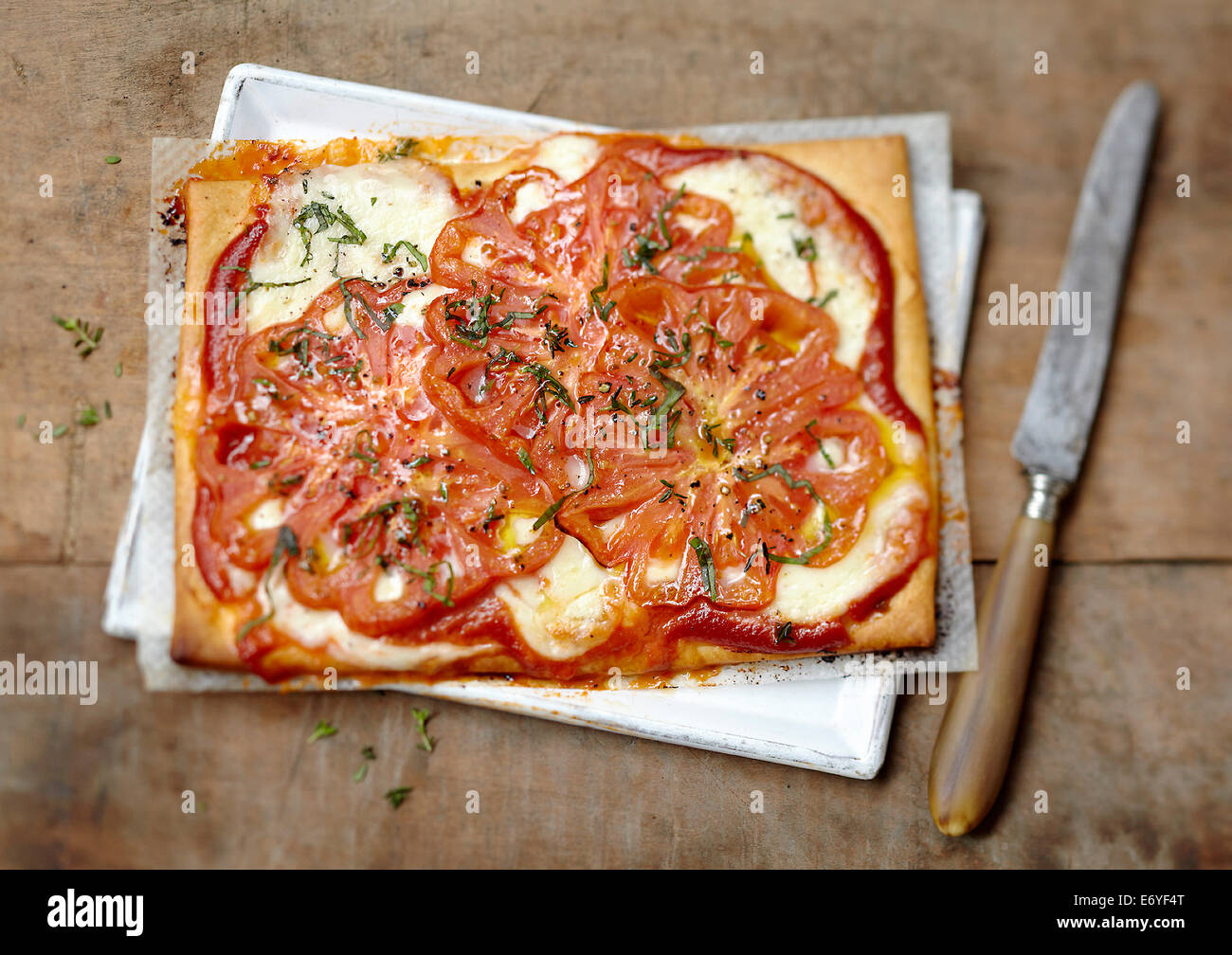 Tomato pizza Stock Photo