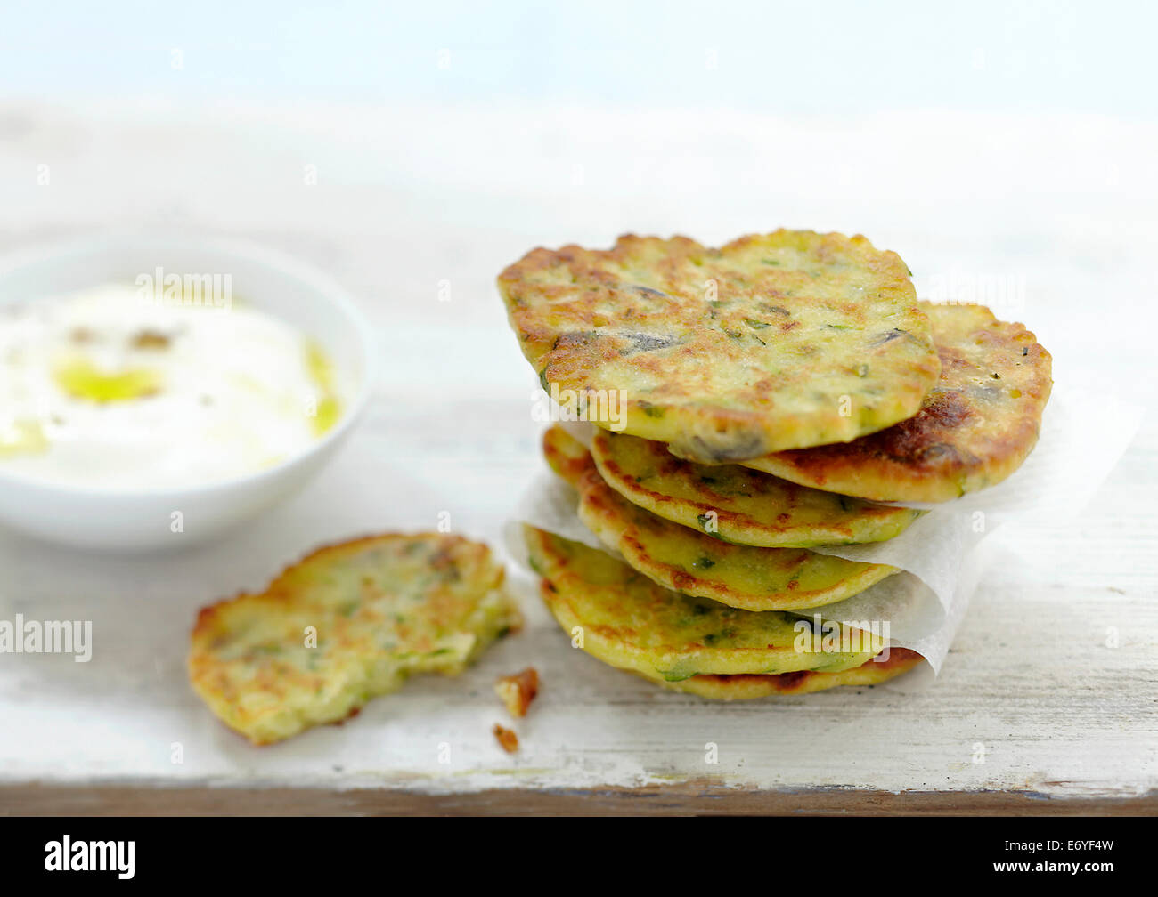 Zucchini blinis Stock Photo