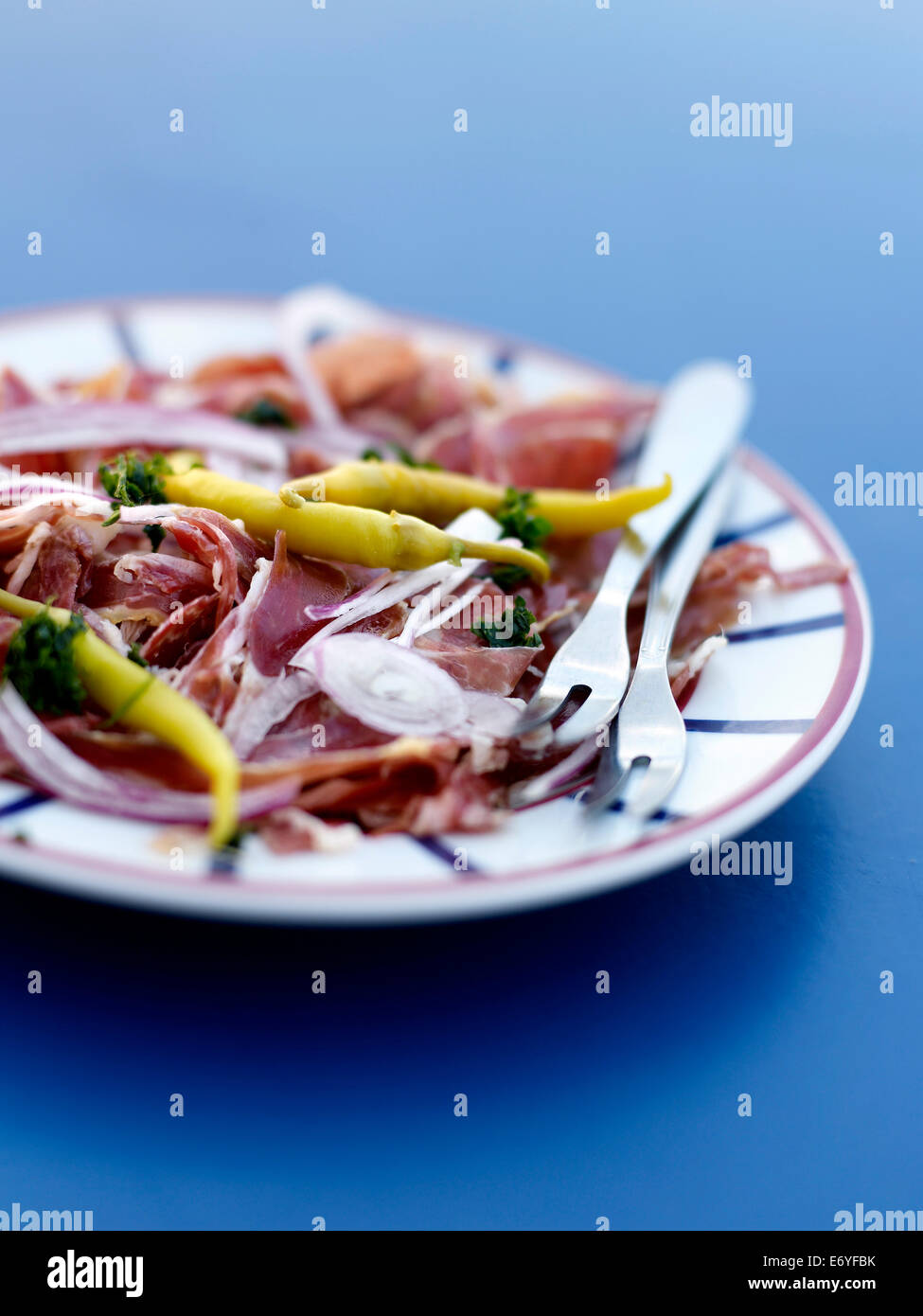 Thinly sliced Paletilla,spanish ham Stock Photo