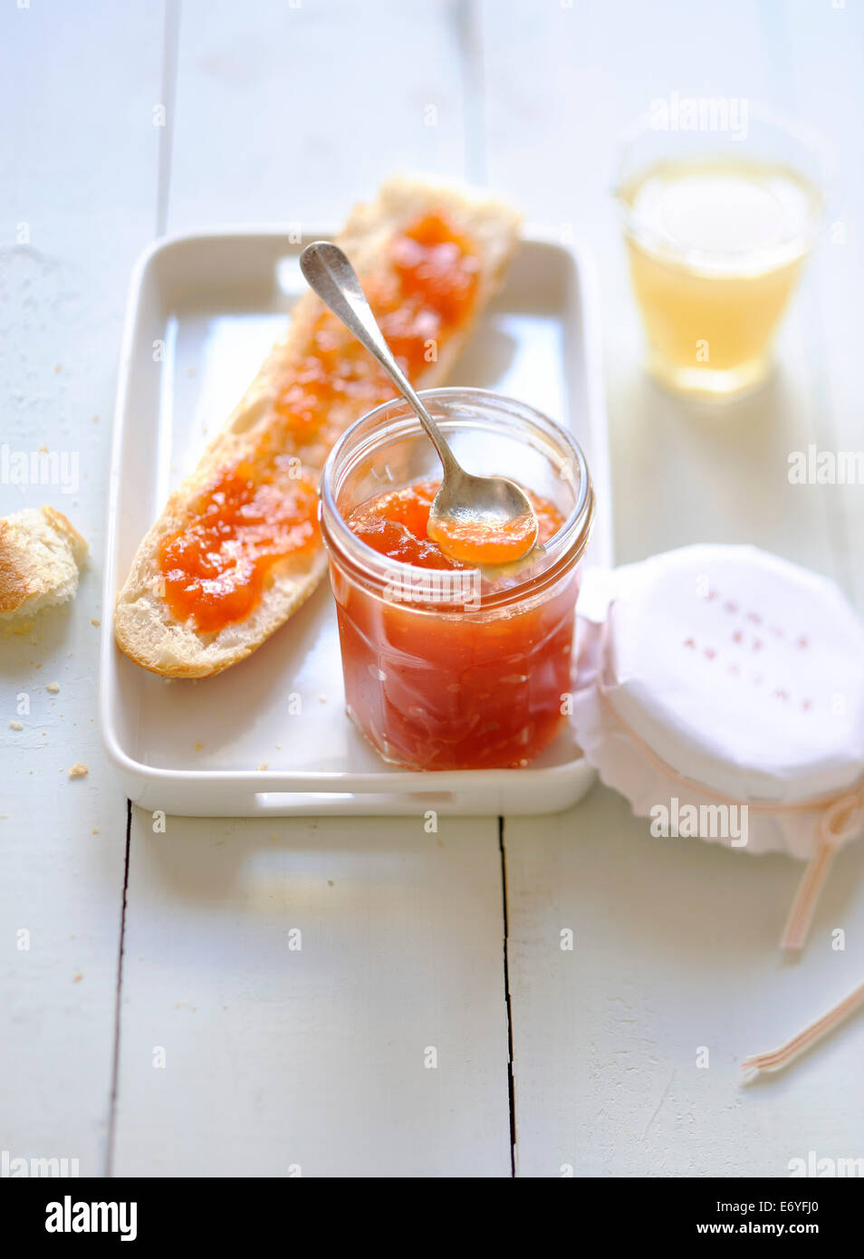 Apple-citrus fruit jam Stock Photo