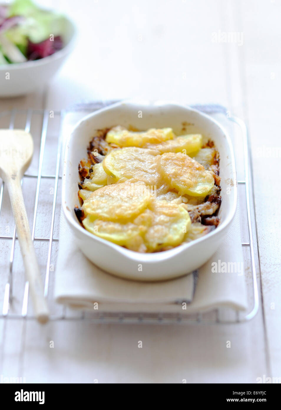 Duck and apple and potato Parmentier Stock Photo