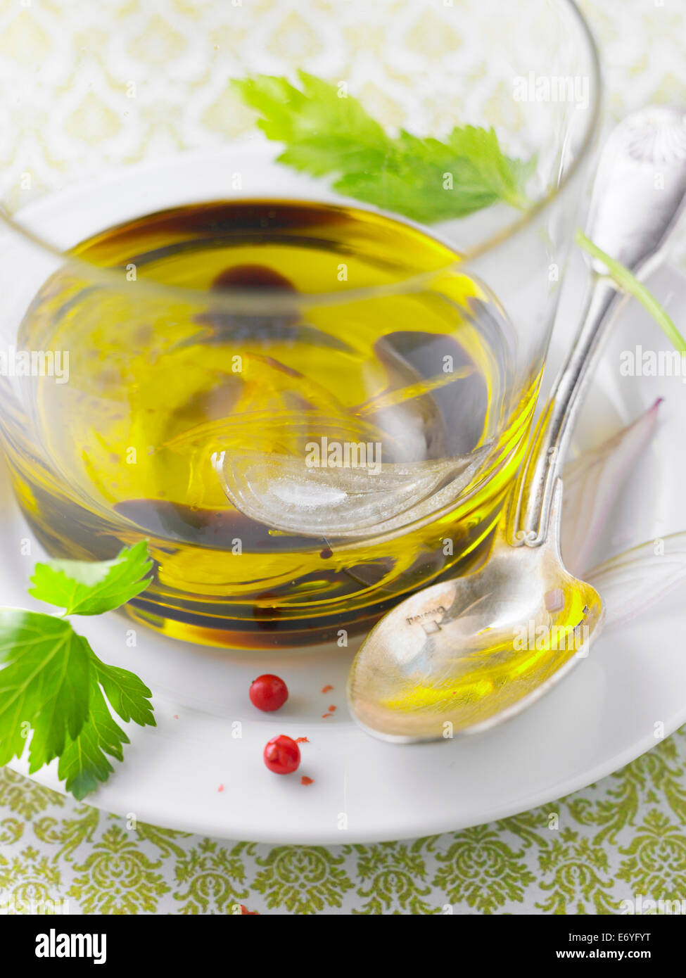Vinaigrette made with olive oil Stock Photo Alamy