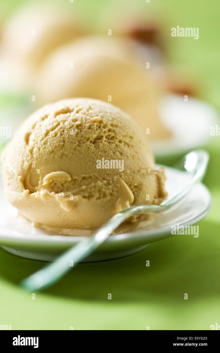 Salted butter toffee ice cream Stock Photo