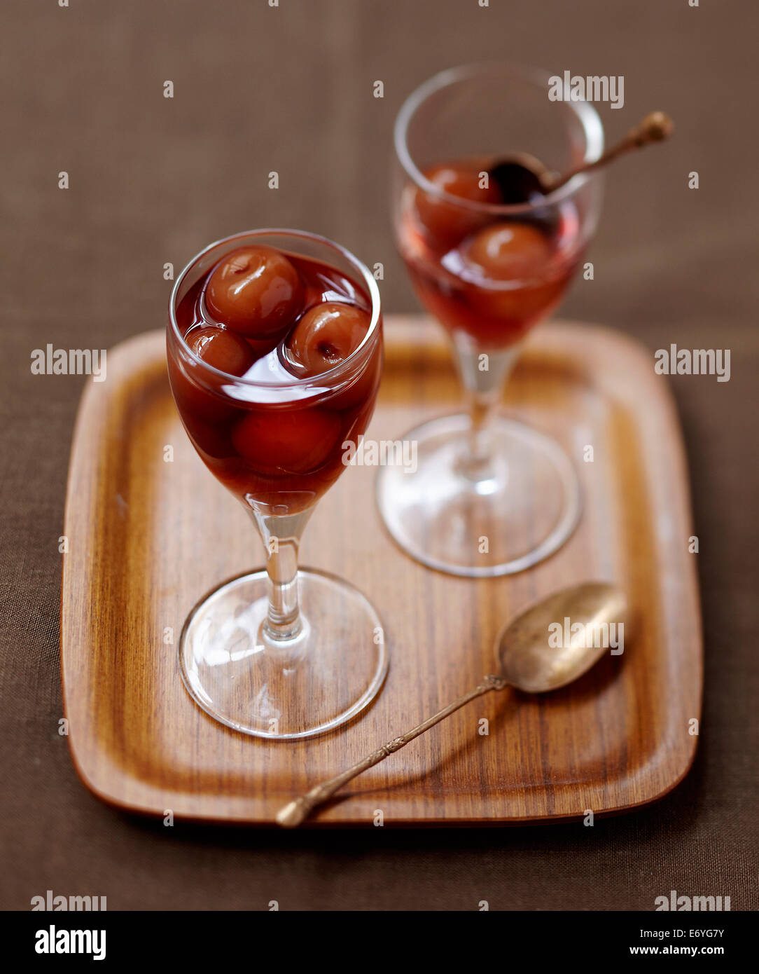 Cherries in Eau-de-vie Stock Photo