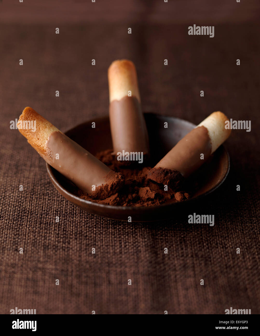 Chocolate cigarettes Stock Photo