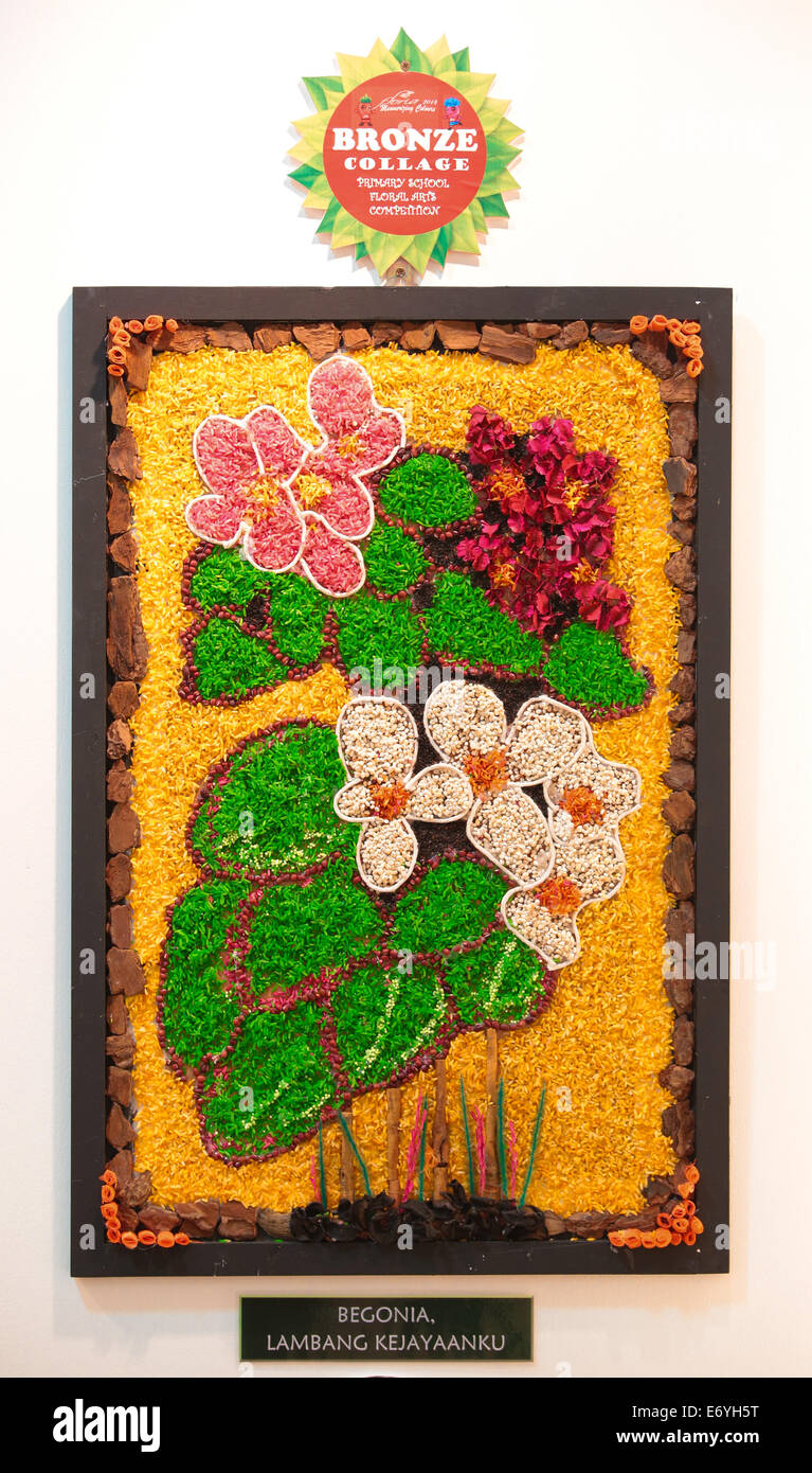 Picture made of nature elements such as flower and beans at FLORIA event held in Putrajaya, Malaysia. Stock Photo