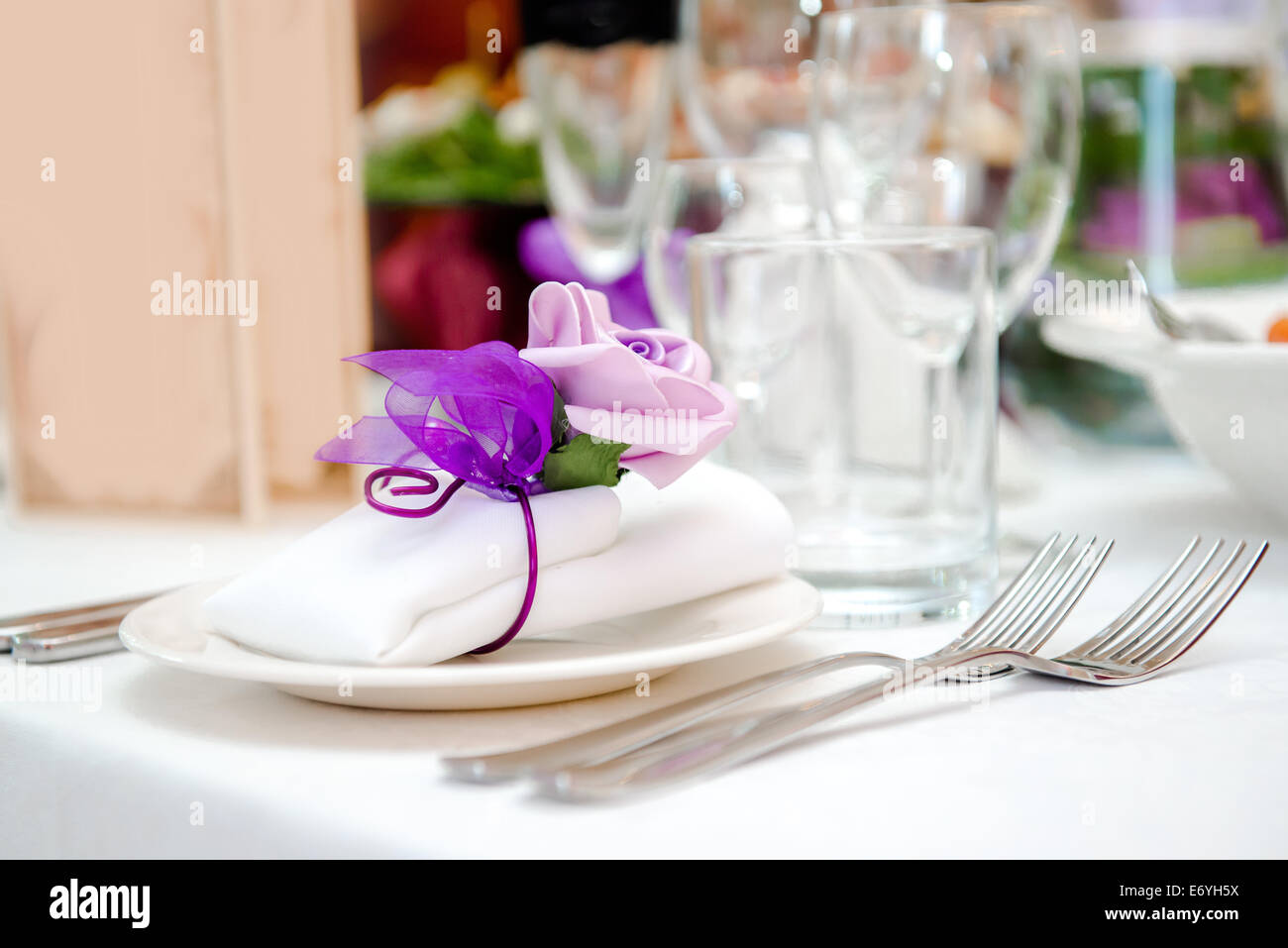 Wedding table decoration Stock Photo