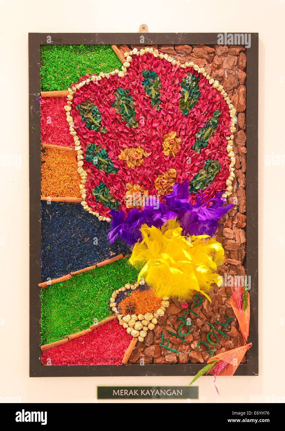 Picture made of nature elements such as flower and beans at FLORIA event held in Putrajaya, Malaysia Stock Photo