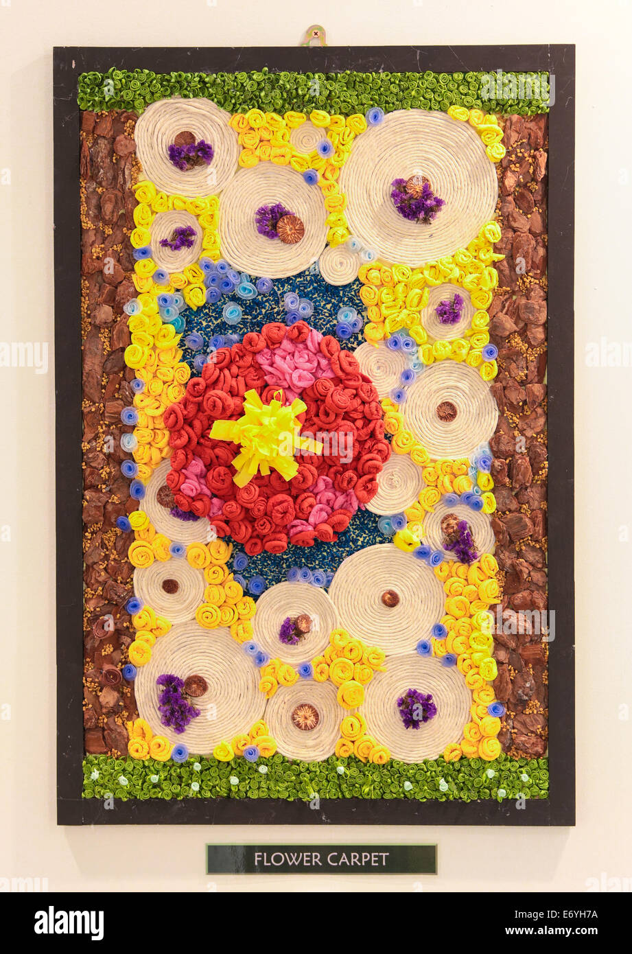 Picture made of nature elements such as flower and beans at FLORIA event held in Putrajaya, Malaysia. Stock Photo
