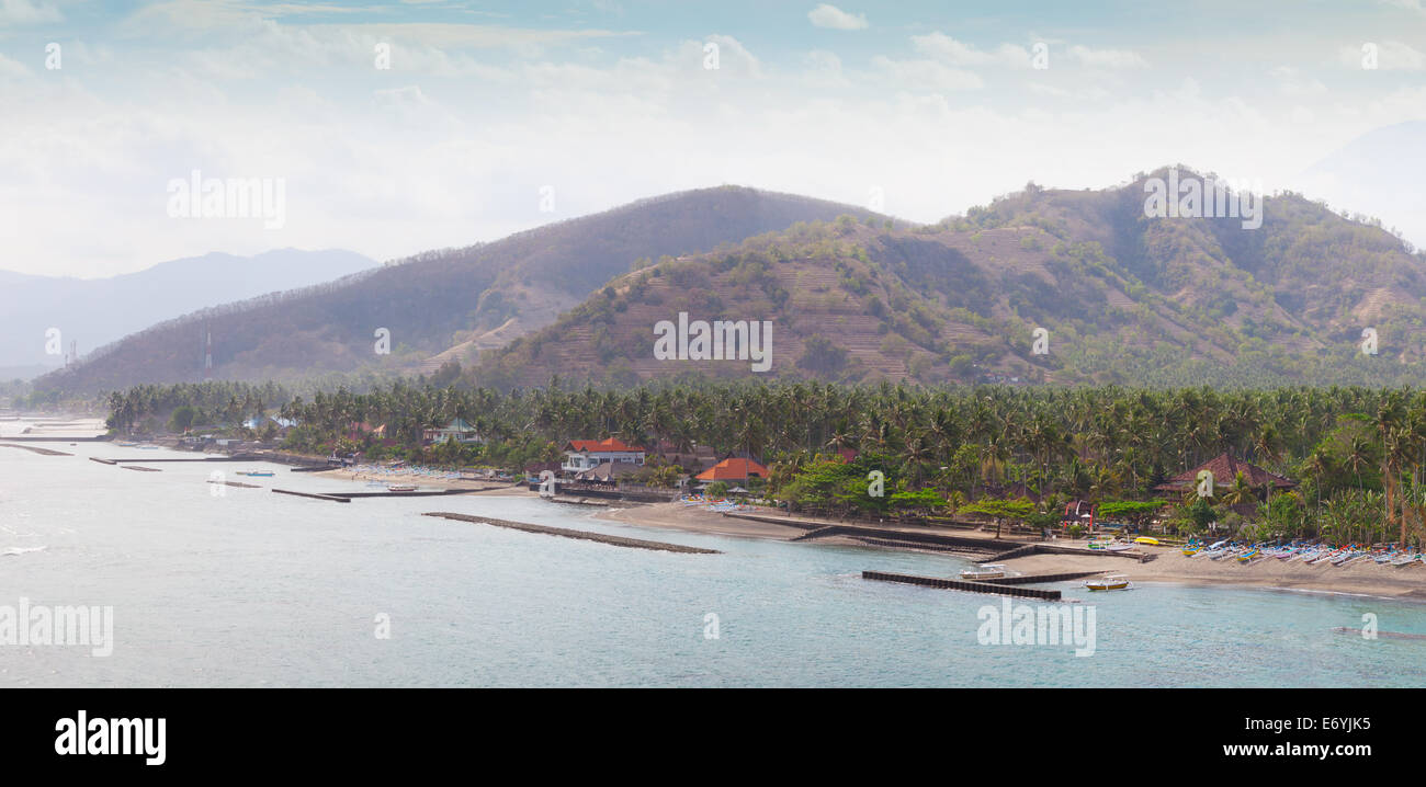 Coast of the island of Bali near the Candidasa town. Indonesia Stock Photo