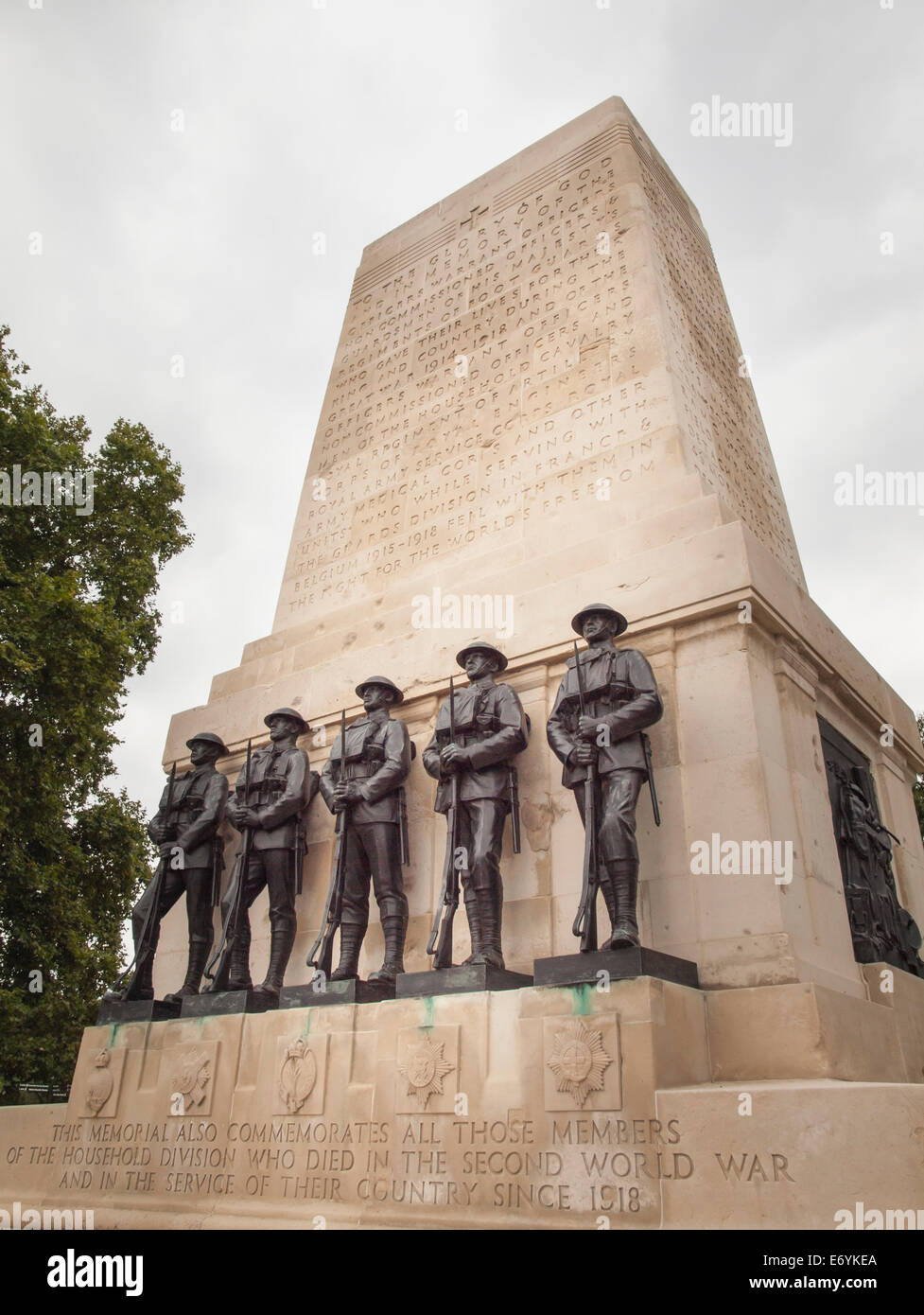 war memorial for the household division situated on horseguards parade London Stock Photo