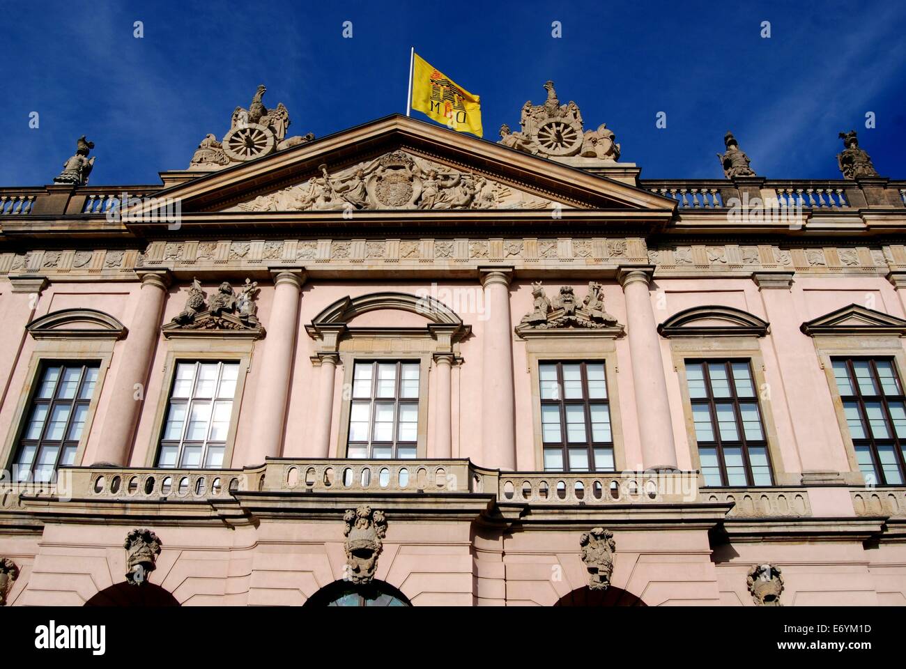 BERLIN, GERMANY:  Neo-classical facade of the restored 1706 Zeughaus Museum on Unter den Linden Stock Photo
