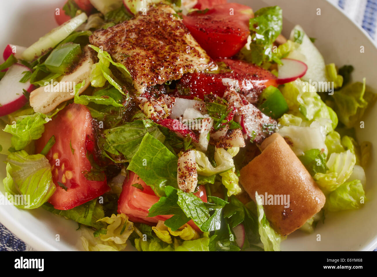 Fatoosh, the Middle Eastern Bread Salad Stock Photo