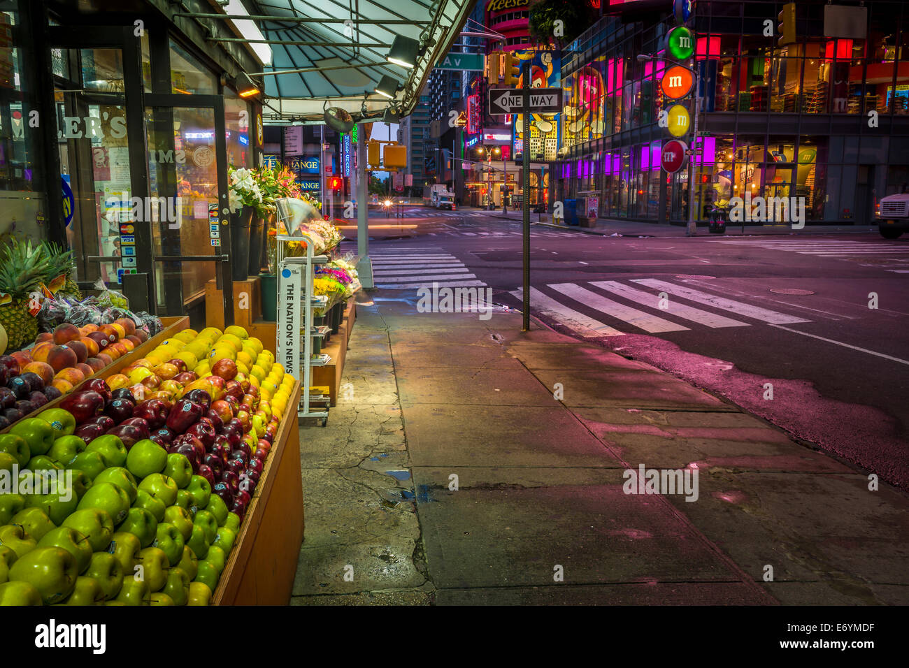 A fruit and veg store open for business at 6am near Times Square