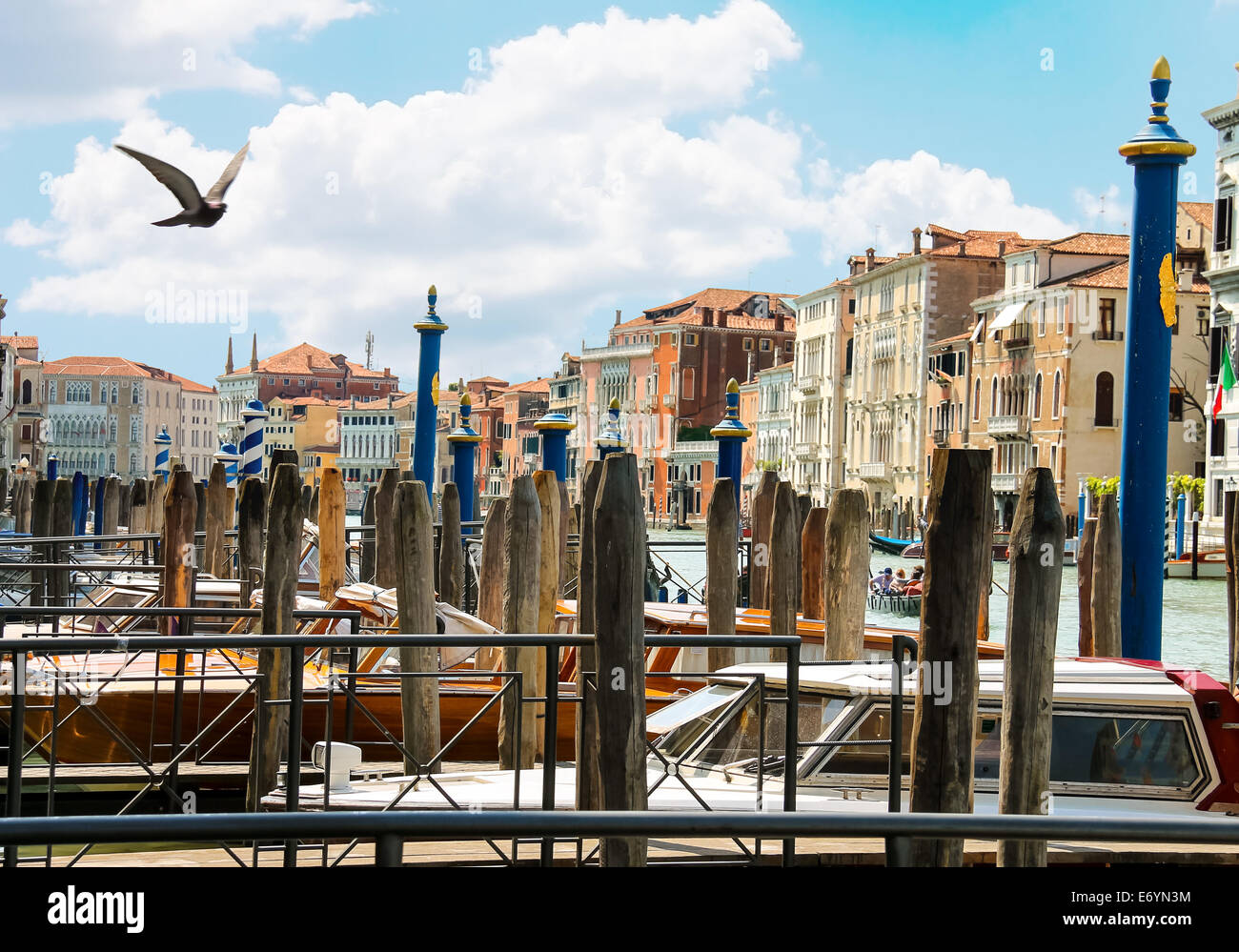 Boats on moorings on the Grand Canal in Venice, Italy Stock Photo - Alamy