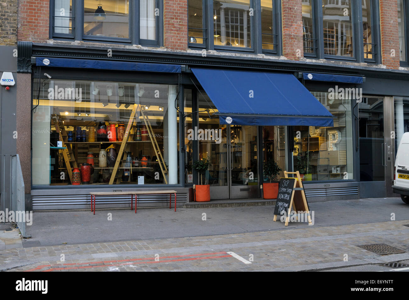 SCP East shop with its blackboard outside Stock Photo