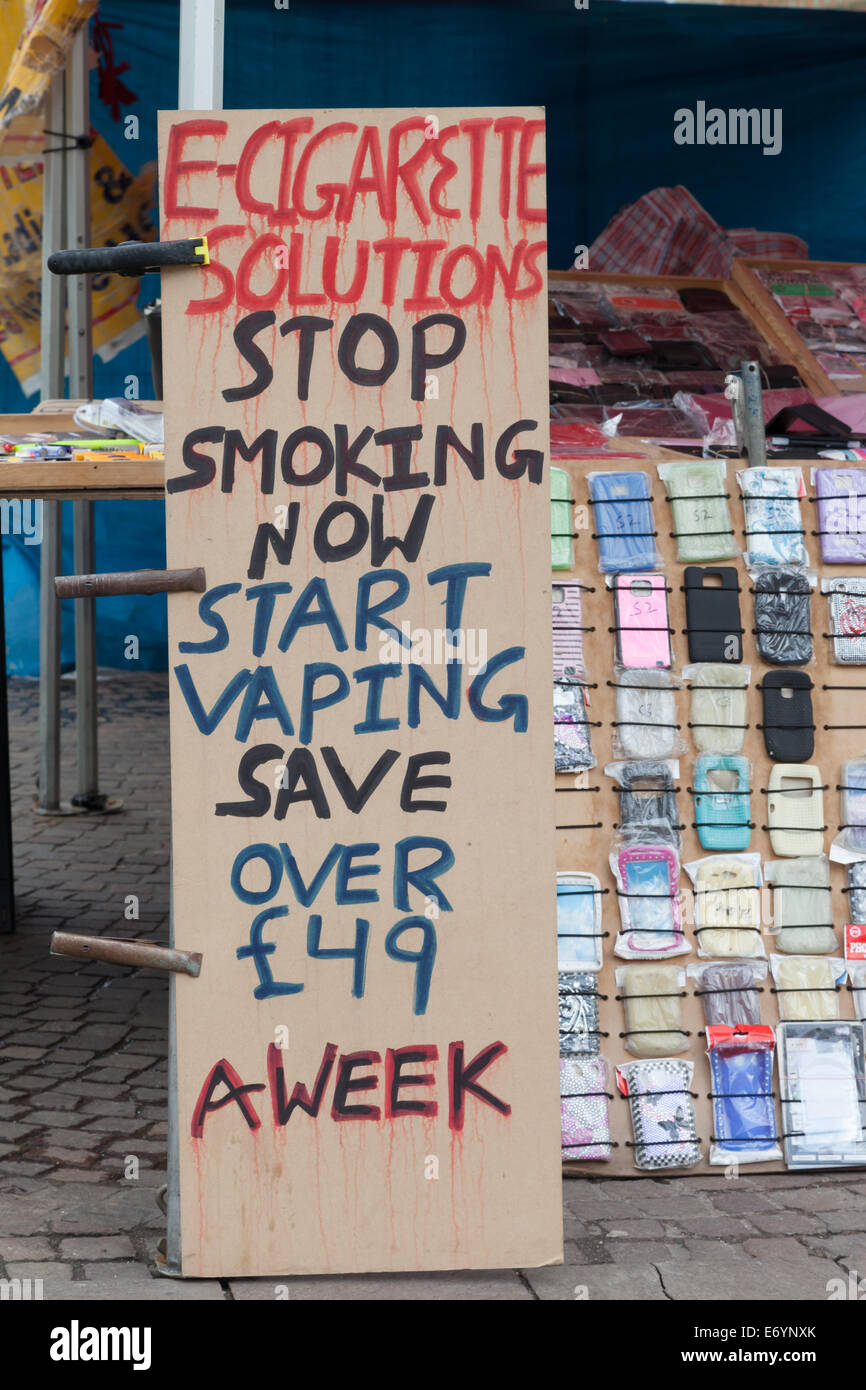 Market stall selling eCigarettes Stock Photo