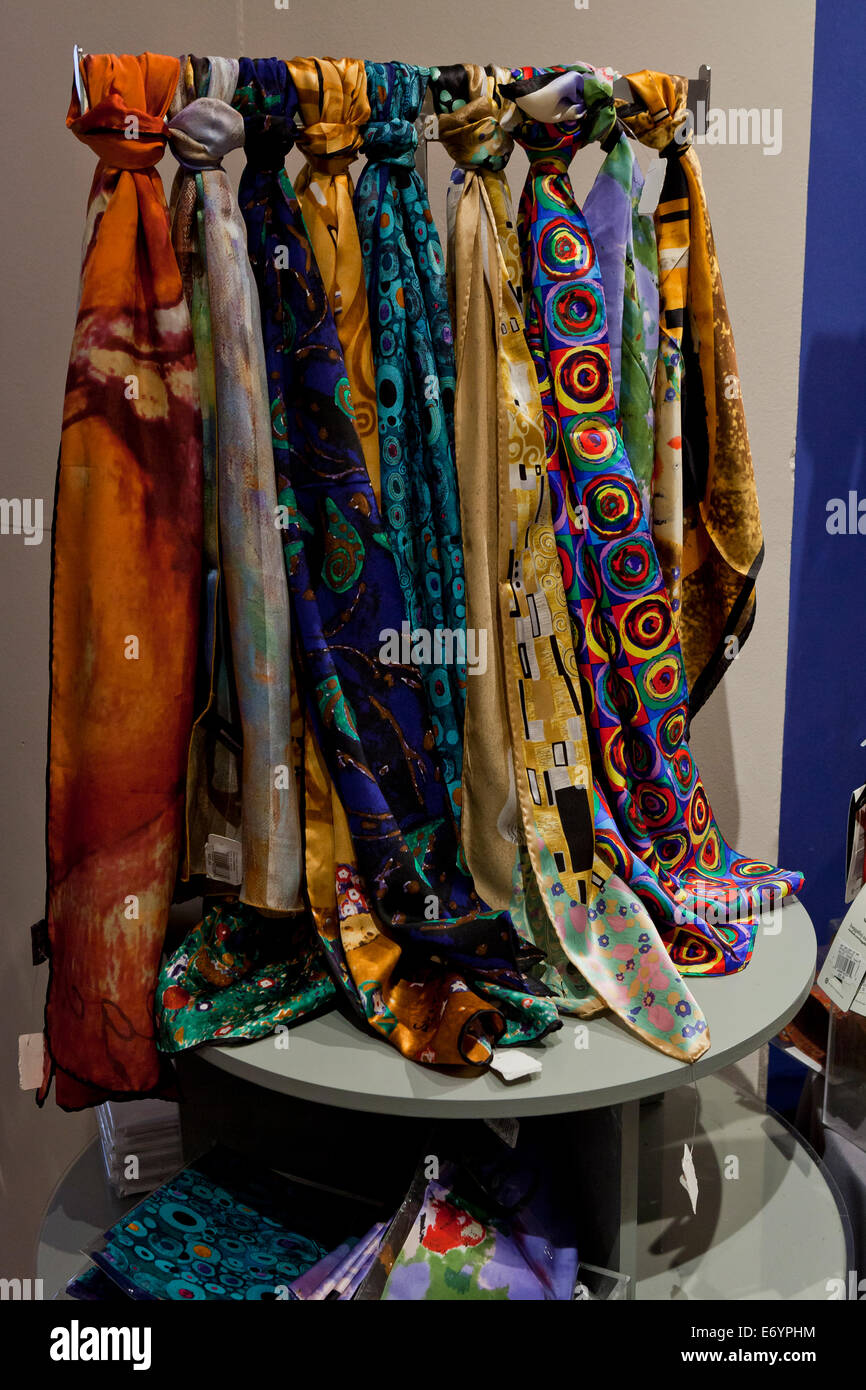 Silk scarves on sales display USA Stock Photo Alamy