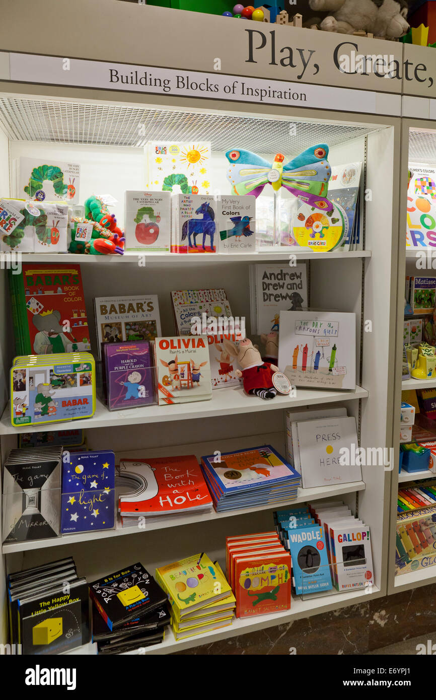 Children's art books at bookstore - USA Stock Photo