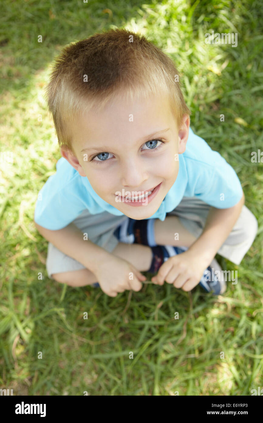 Portrait of young boy outdoors Stock Photo - Alamy