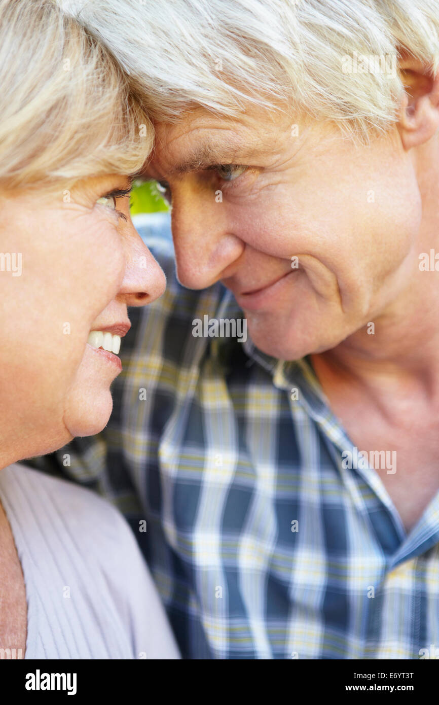 Senior couple outdoors Stock Photo