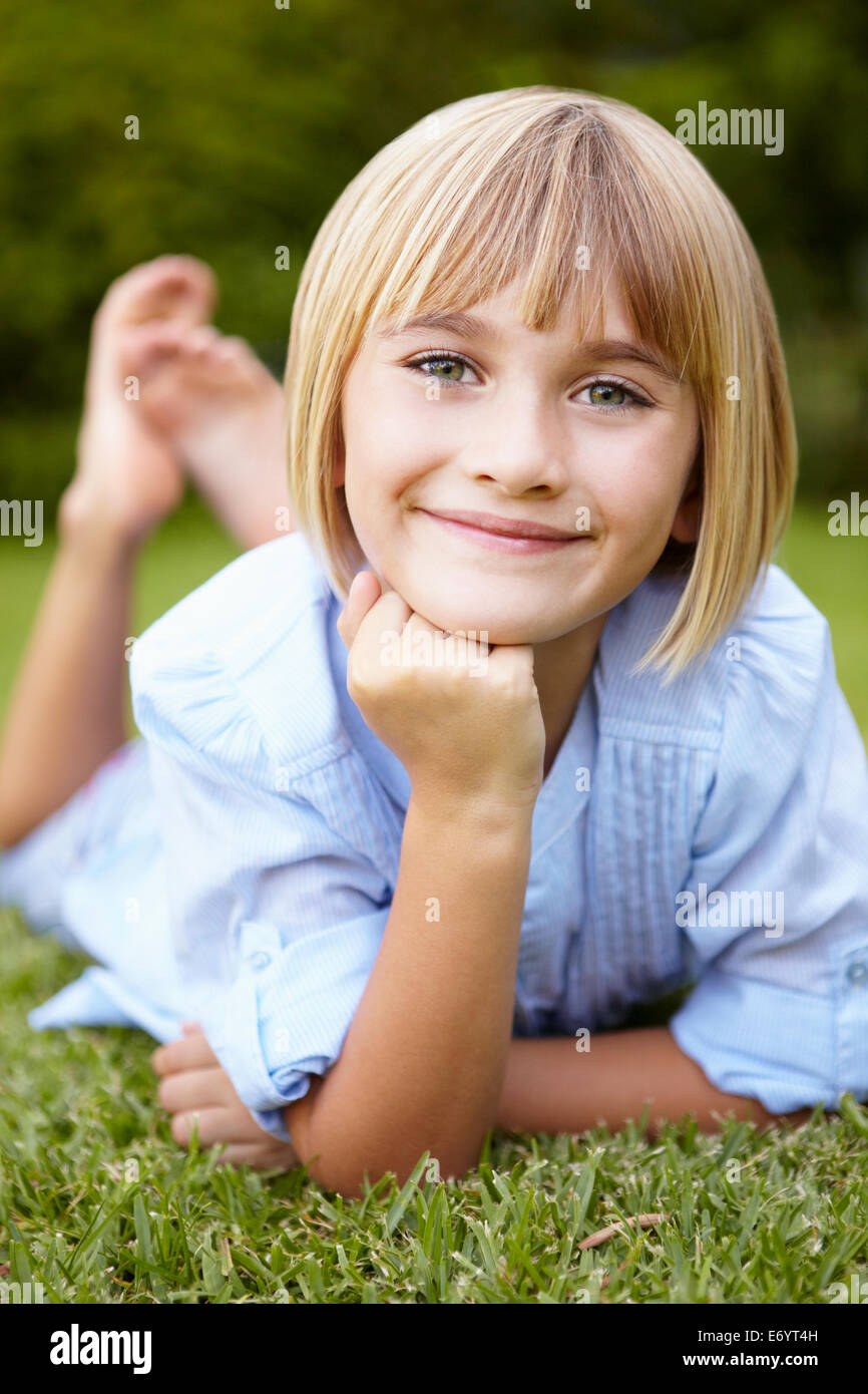 Young girl outdoors Stock Photo