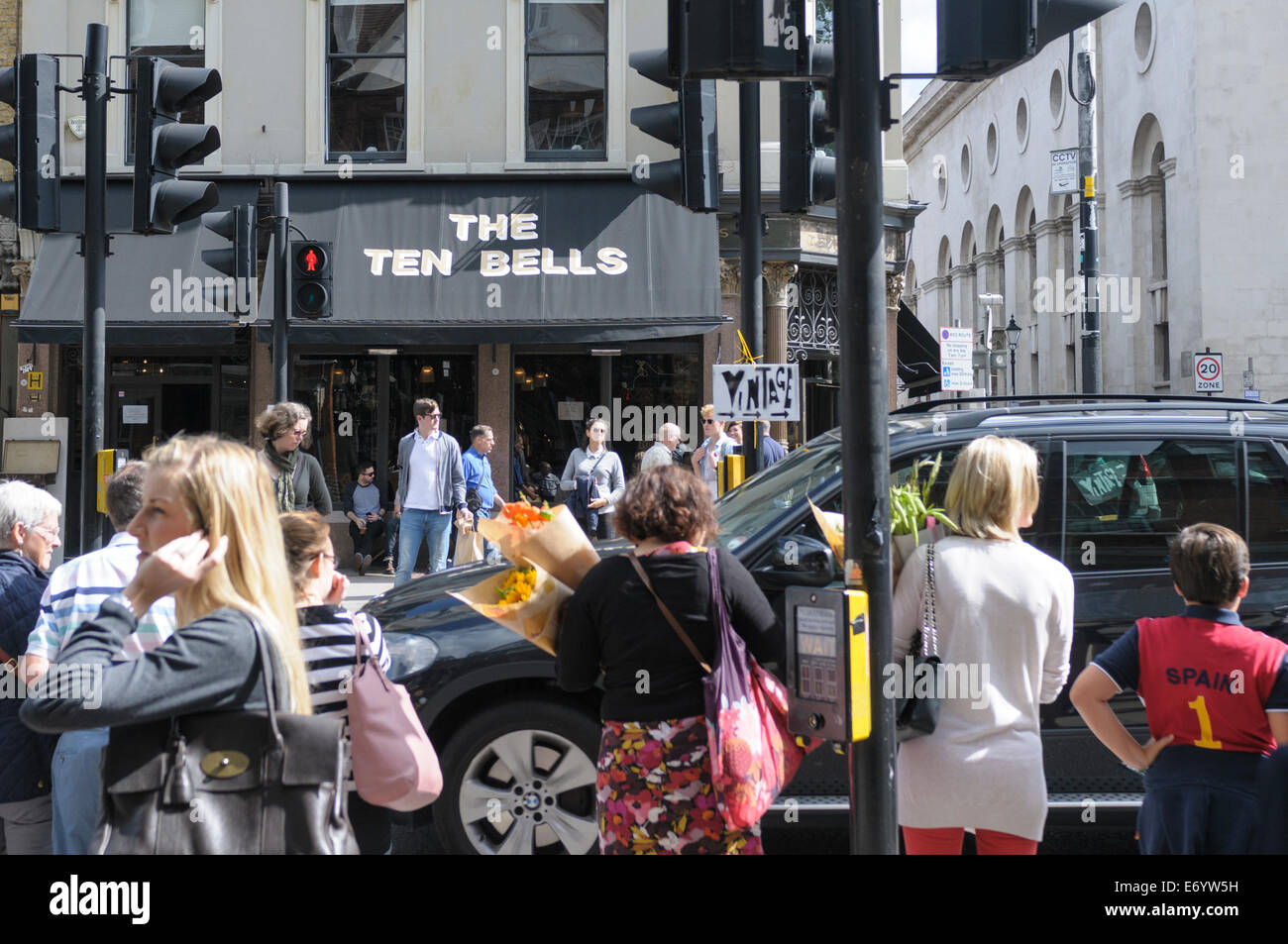 Front view of the Ten Bells Pub in Spitafields, London , UK Stock Photo