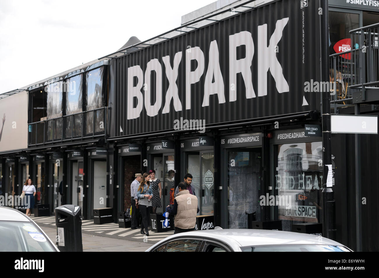 A pop-up mall based in the heart of East London. Stock Photo