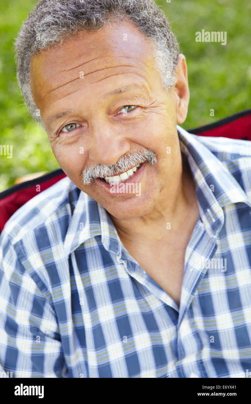 Senior  man portrait outdoors Stock Photo