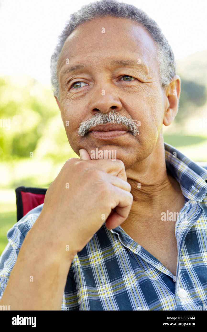 Senior  man portrait outdoors Stock Photo
