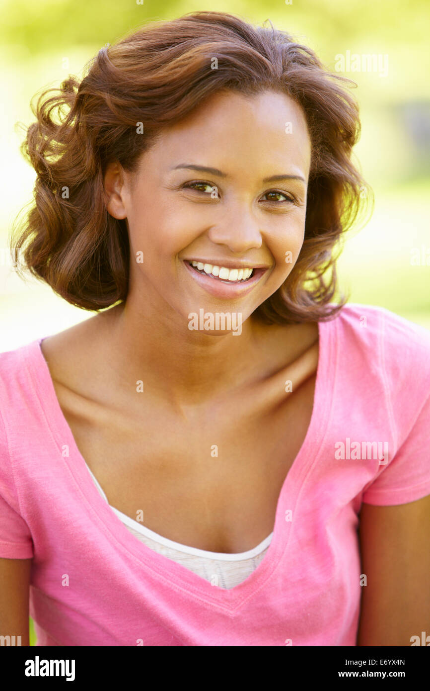 Young  woman portrait outdoors Stock Photo
