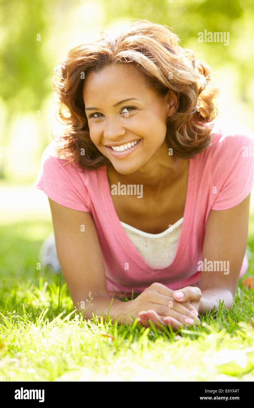 Young  woman portrait outdoors Stock Photo